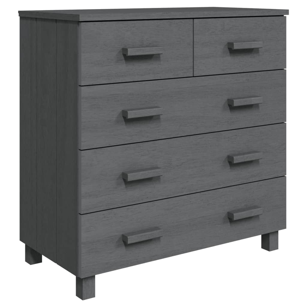 Sideboard Dark Grey Solid Pine Wood Medium Sideboard