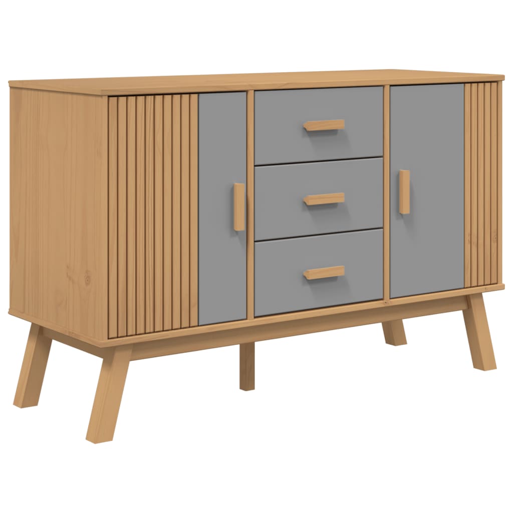 Sideboard Grey and brown Solid pine wood, engineered wood Medium