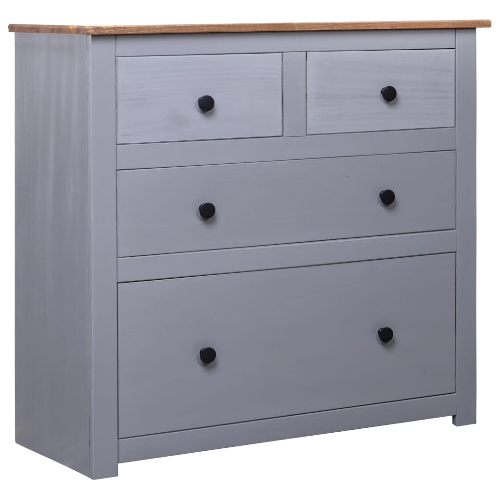 Sideboard Grey and natural wood Solid pine wood Medium Storage
