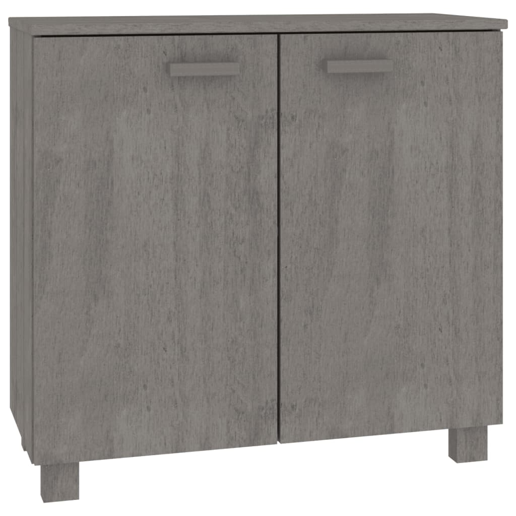 Sideboard Light grey Solid pine wood, MDF 33.5x13.8x31.5 in