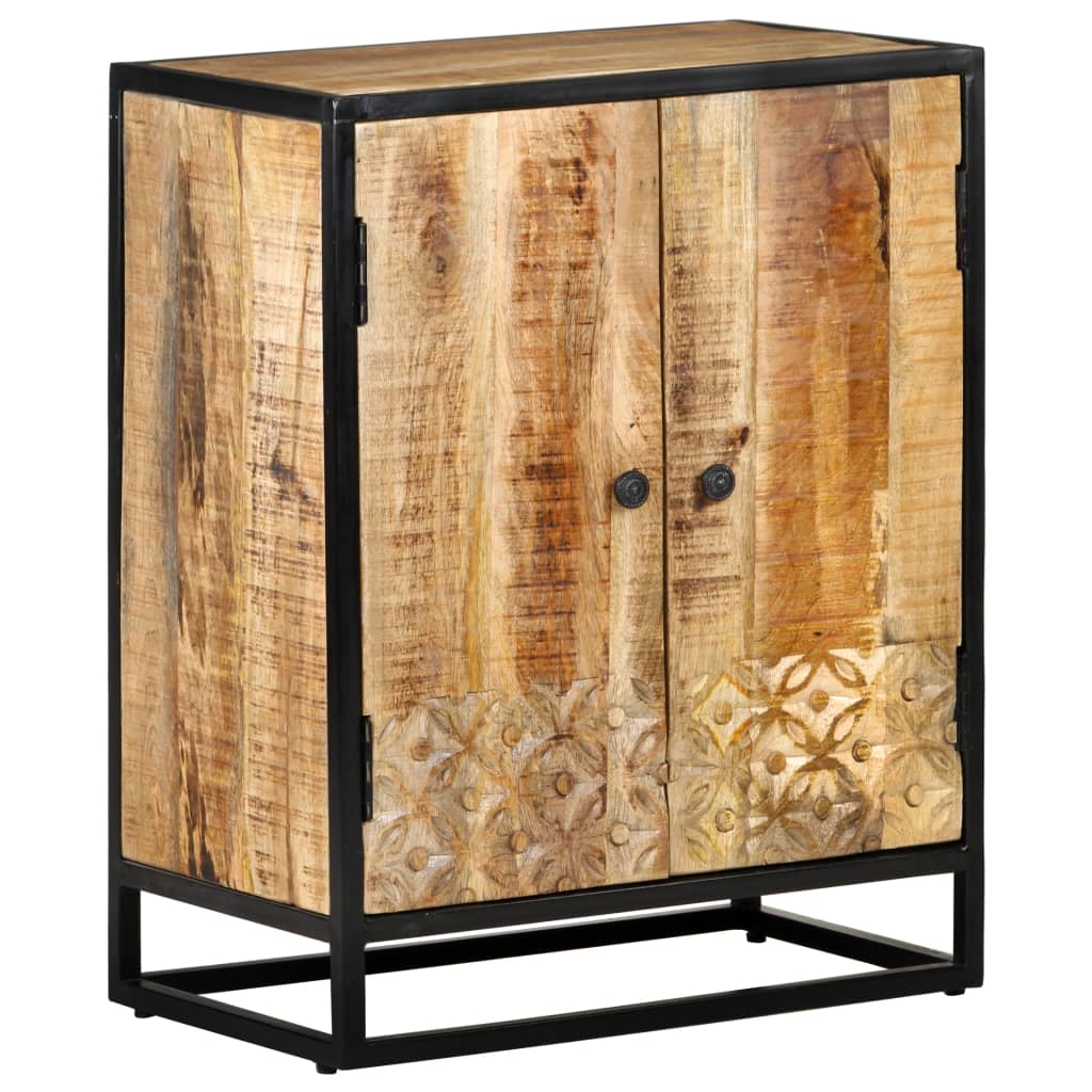 Sideboard Natural Solid Mango Wood Decorative Inlays Sideboard