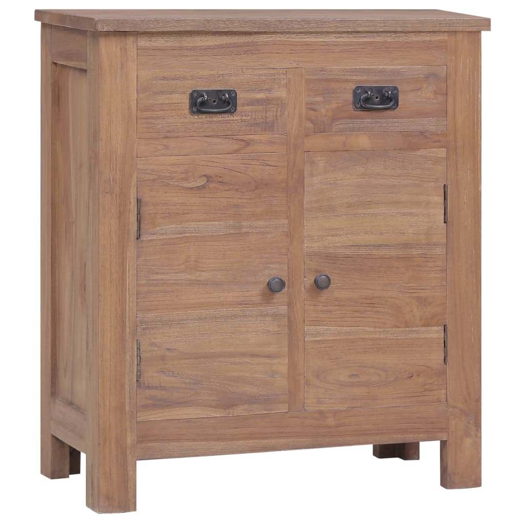 Sideboard Natural Teak Solid Teak Wood 25.6 x 11.8 x 29.5 in