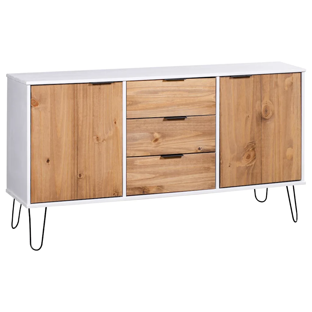 Sideboard New York 51.42 x 16.93 x 28.98 in Solid pine wood