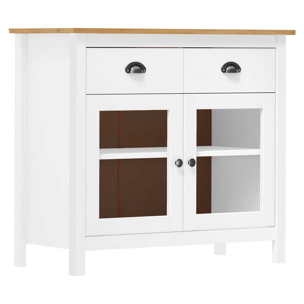 Sideboard White and honey brown Solid pine wood Medium Sideboard