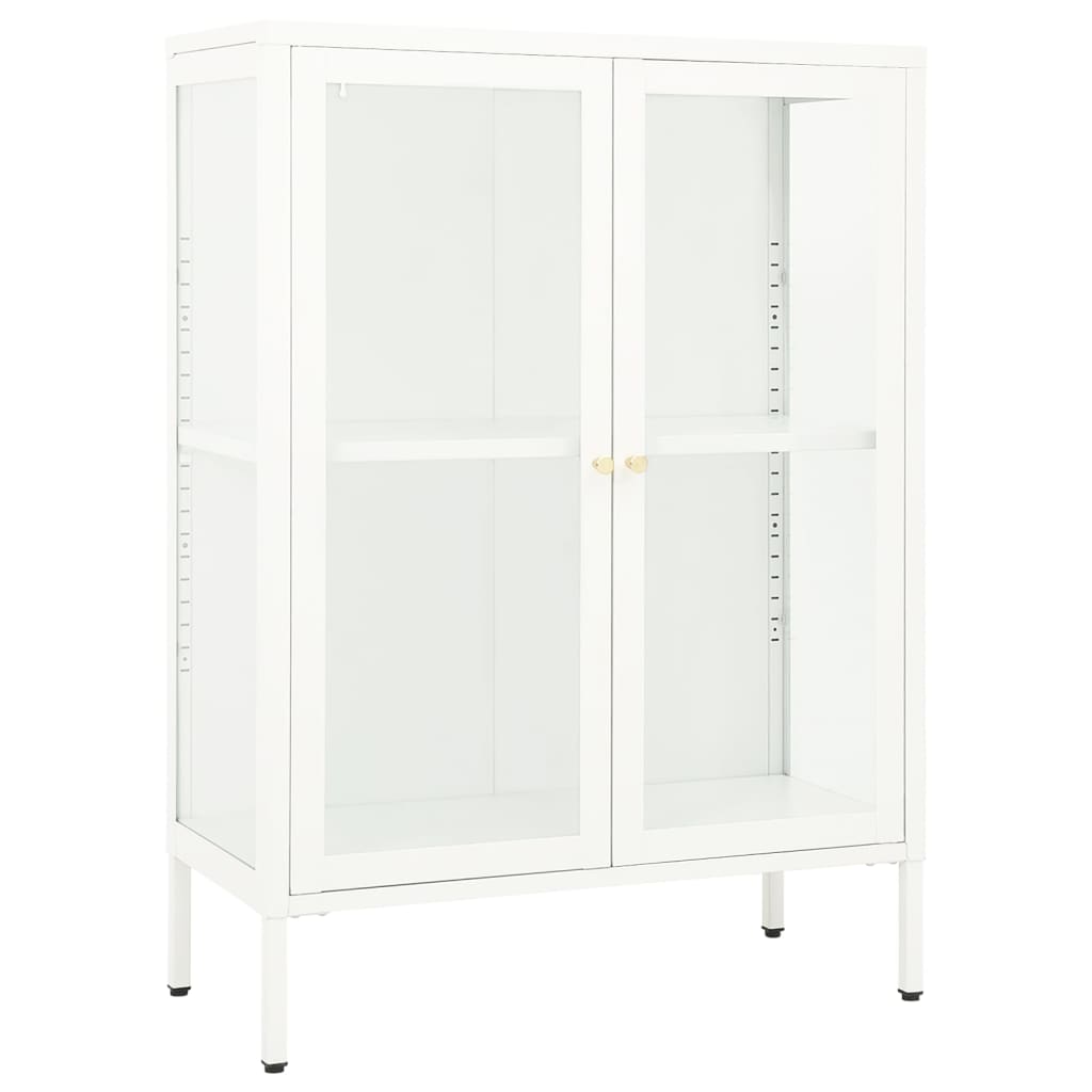 Sideboard White Powder-coated steel, tempered glass Medium