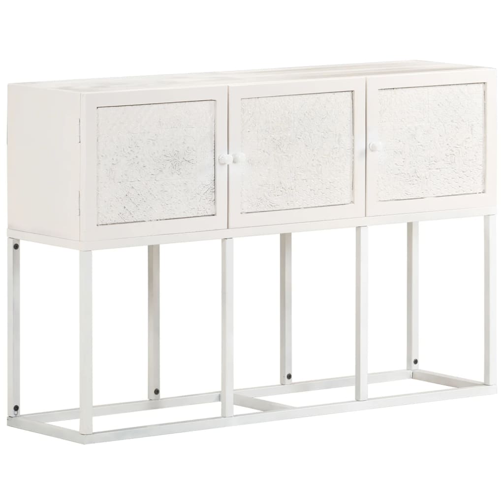 Sideboard White Solid mango wood, powder-coated iron Medium