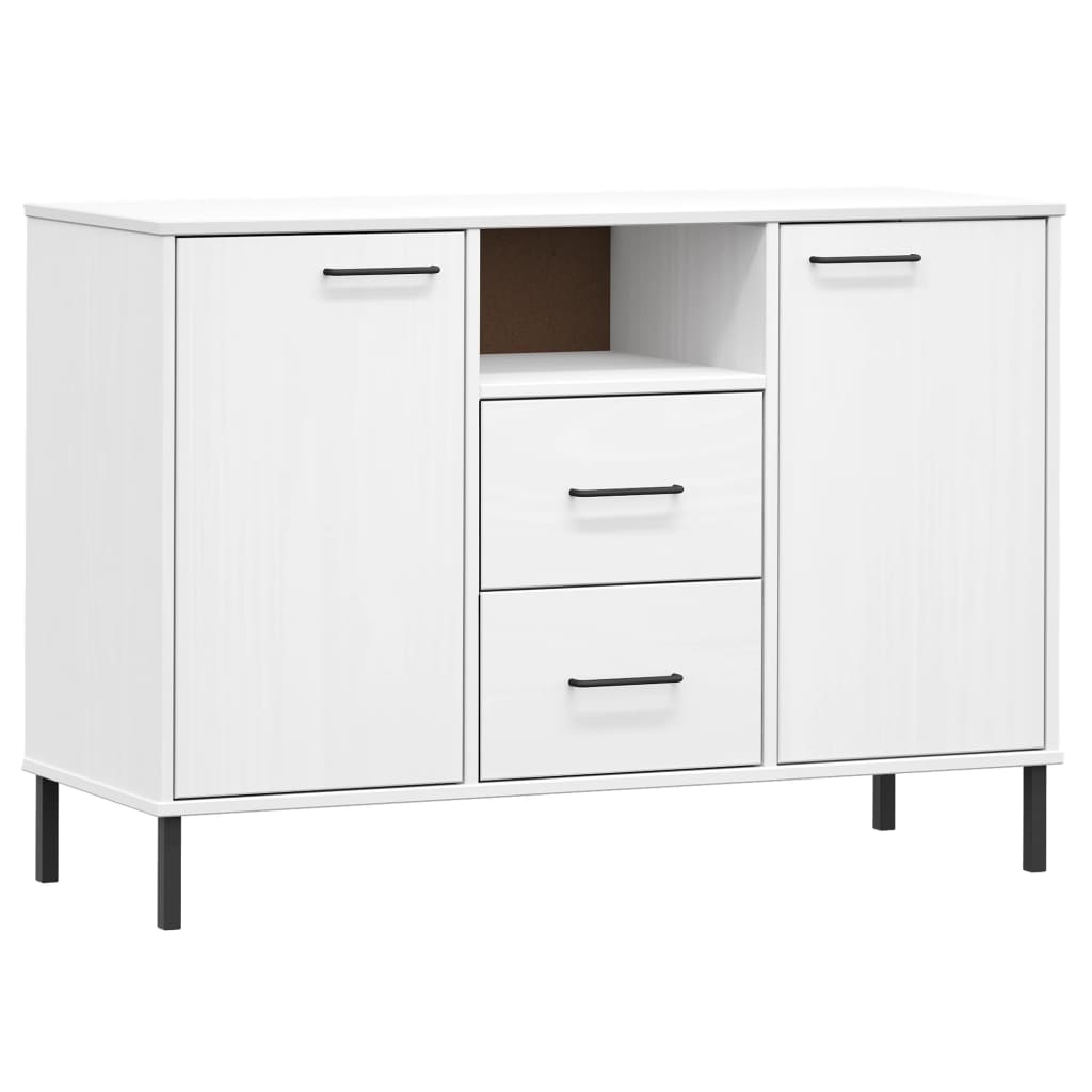 Sideboard White Solid pine wood, metal 44.5 in x 15.7 in