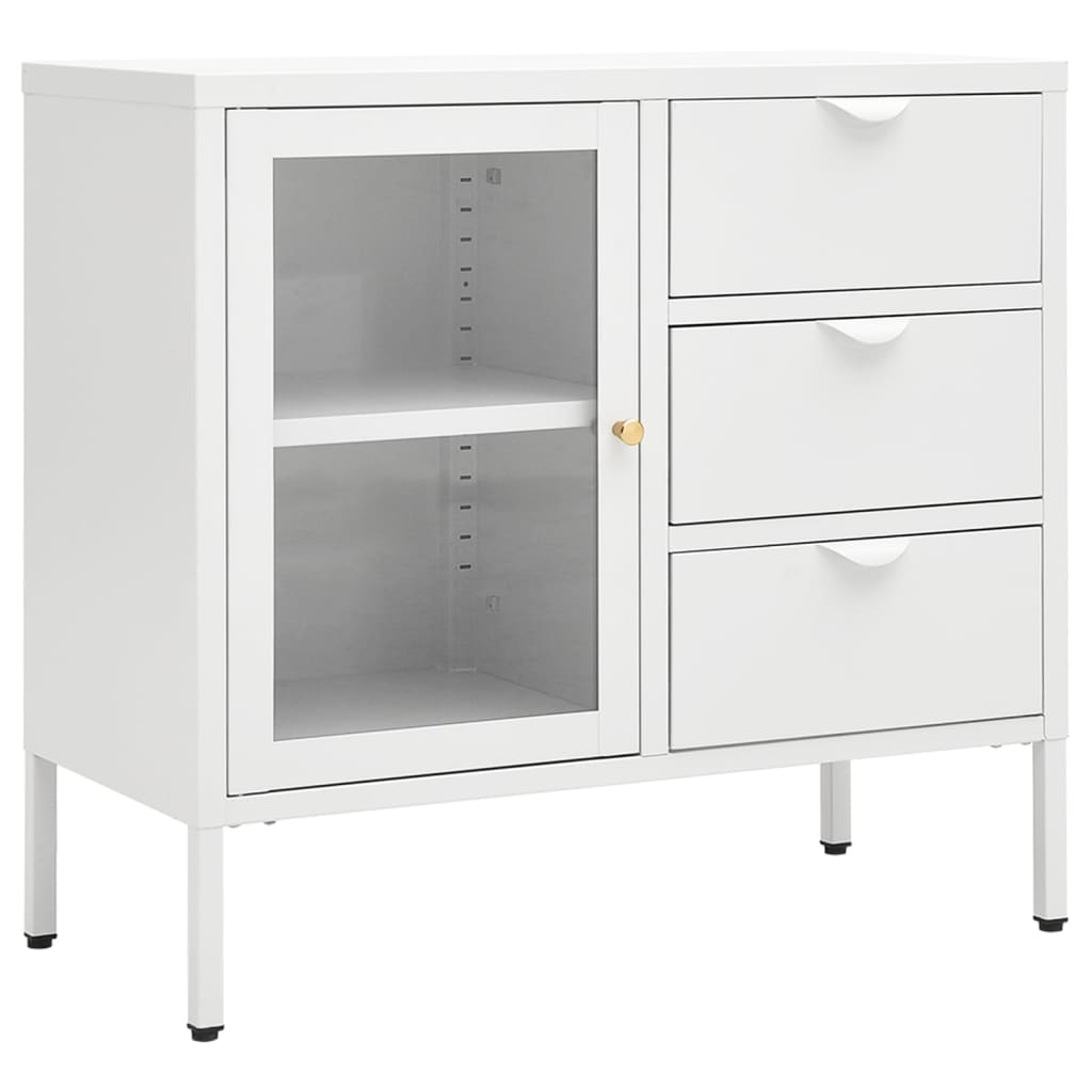 Sideboard White Steel Medium Levelers Sideboard Rectangular