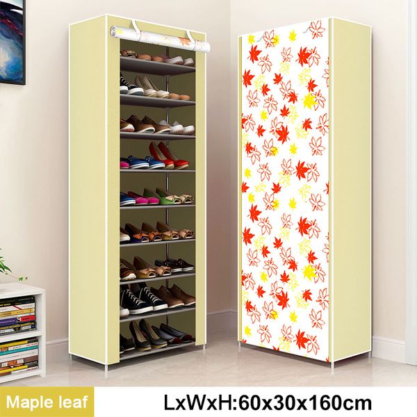 Simple DIY shoe storage cabinet with dustproof cloth cover for home organization and space-saving