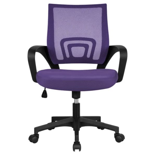 Smile Mart's black mesh office chair features adjustable height, swivel base, and armrests for comfort