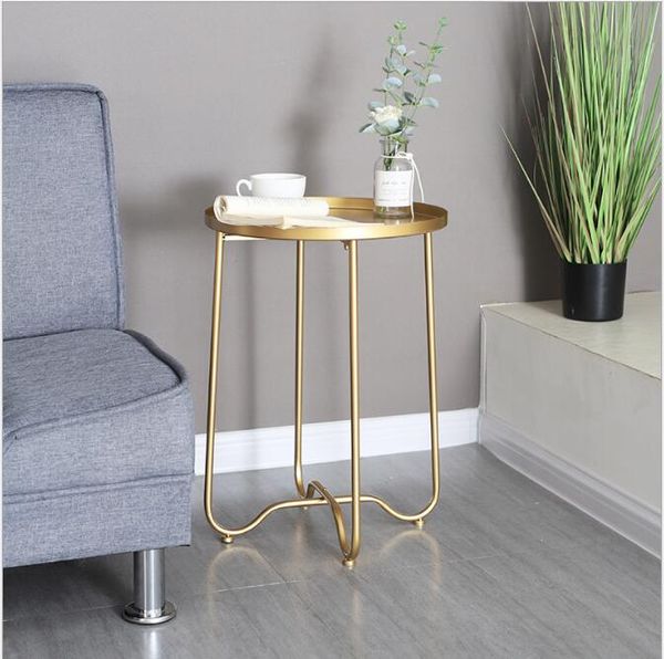 Sofa balcony folding tea table Living Room Furniture The golden side bedroom Nordic light luxury metal iron tables

Rewritten as:
Folding balcony sofa tea table for living room, golden Nordic bedroom side table in light luxury metal iron design