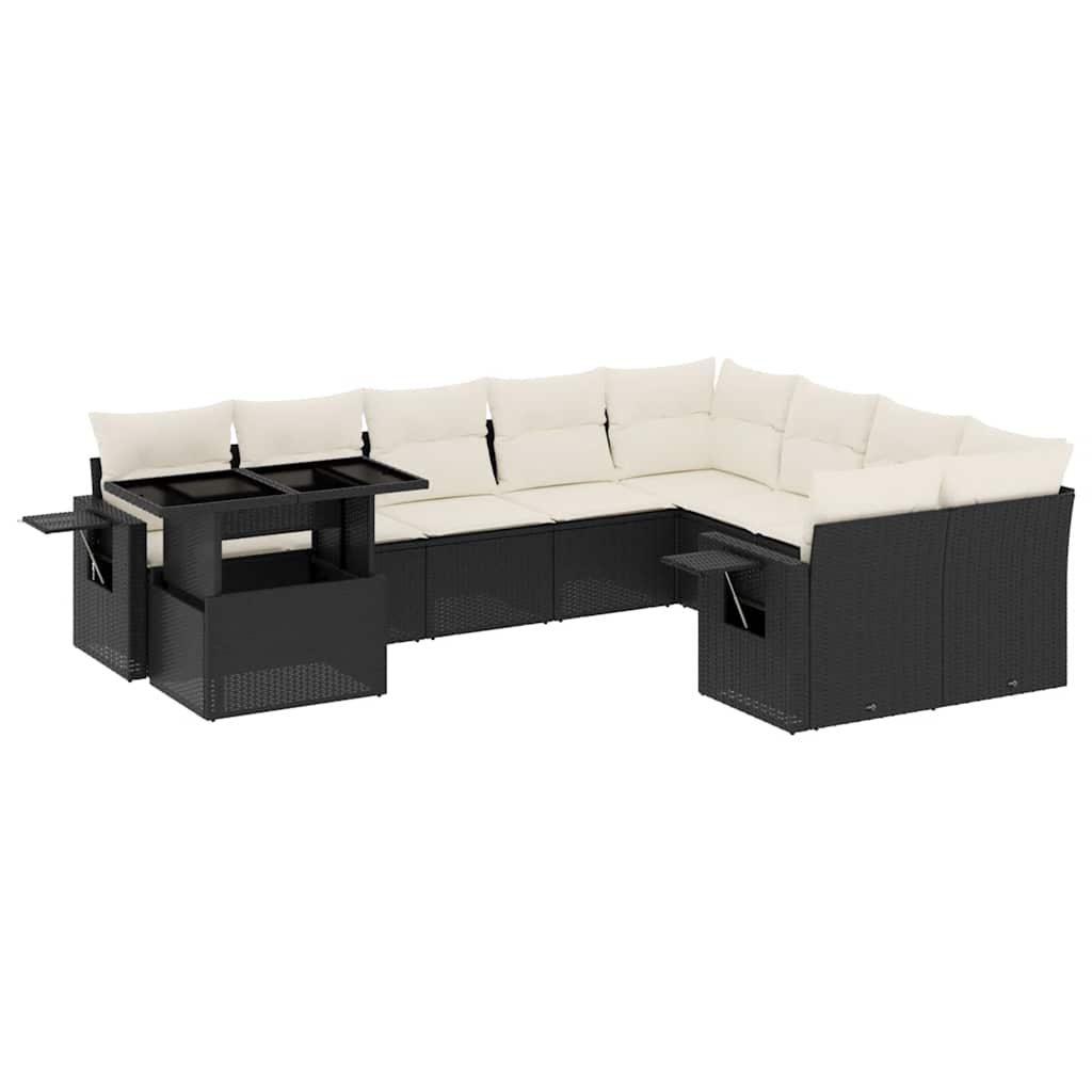 Sofa Set Black, Cream White