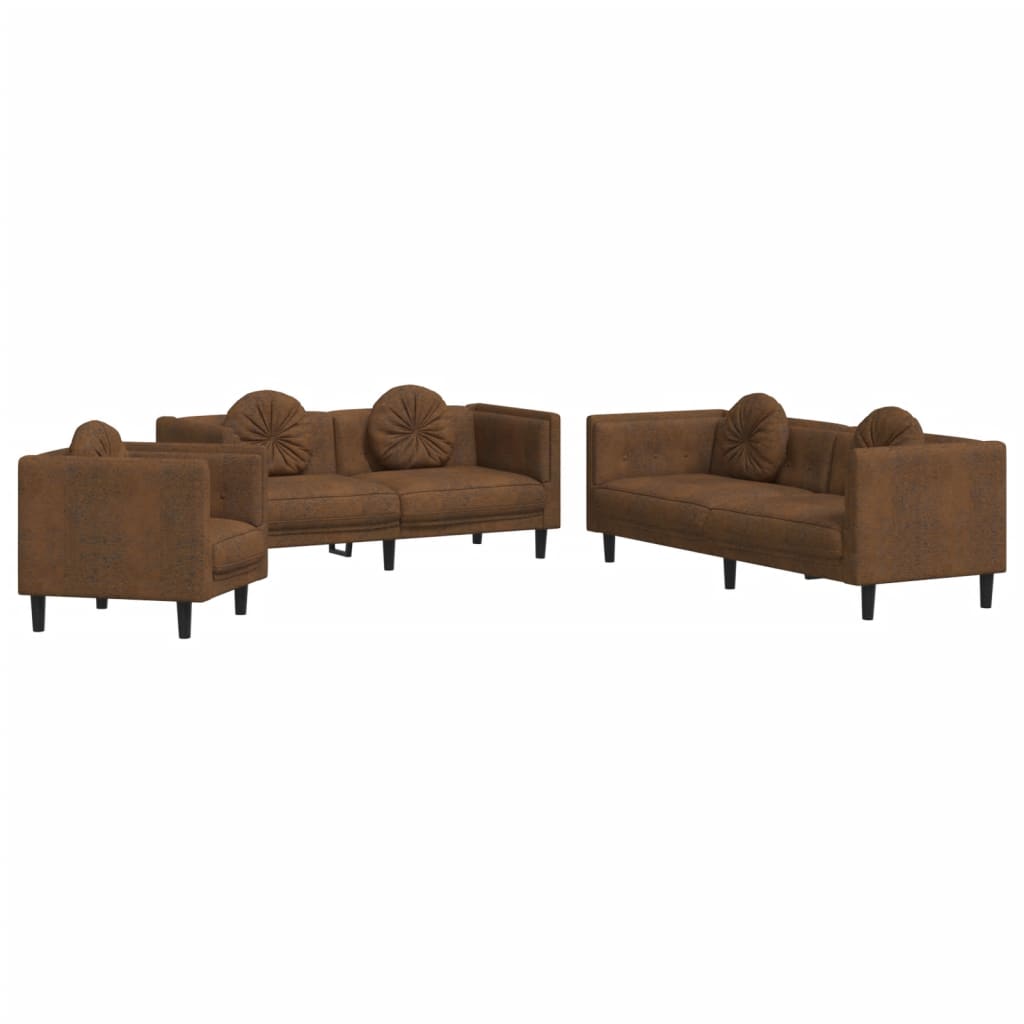 Sofa Set Brown Velvet Sofa Set Rectangular Modern Seats Many