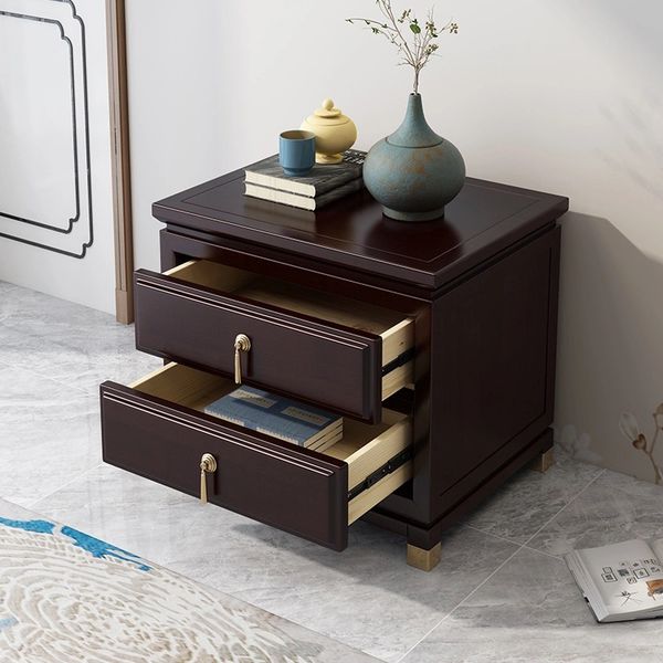 Solid wood luxury nightstands with two drawers, perfect as bedroom cabinets or creative bedside tables