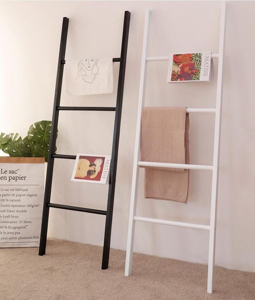 Solid wood space-saving wall-mounted trapezoid clothing rack for bedrooms and porches