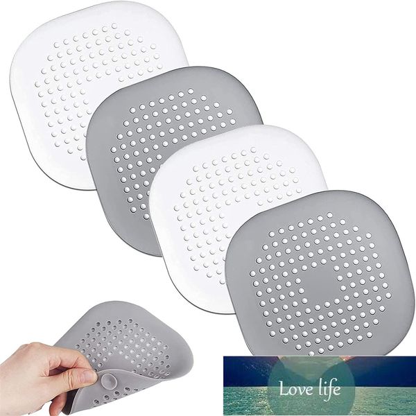 Square silicone hair plugs with suction cups for bathroom and kitchen cleaning supplies at factory prices