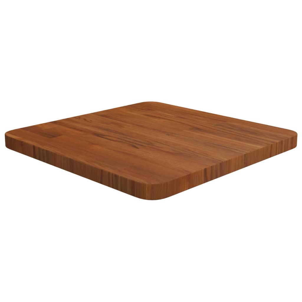 Square Table Top Dark Brown 15.7"x15.7"x1" Treated Solid Wood Oak