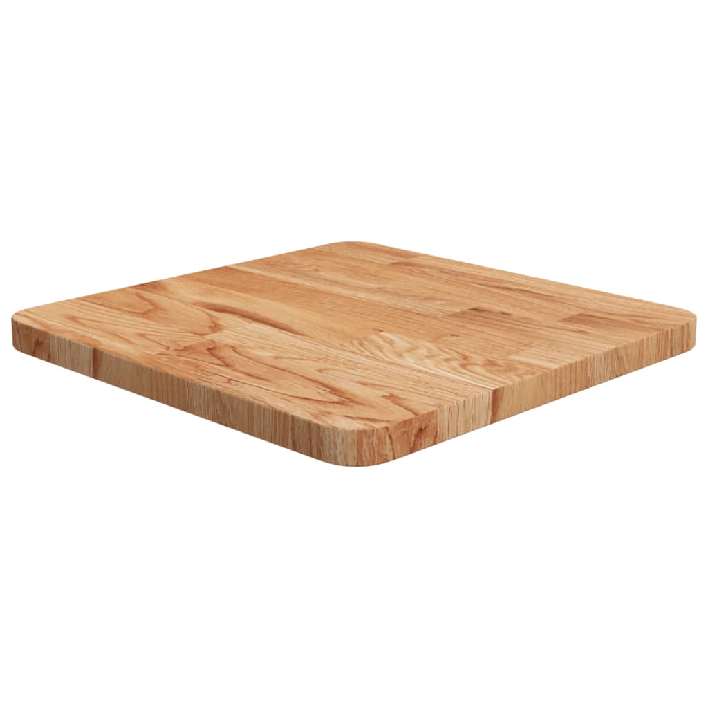 Square Table Top Light Brown 15.7"x15.7"x1" Treated Solid Wood Oak