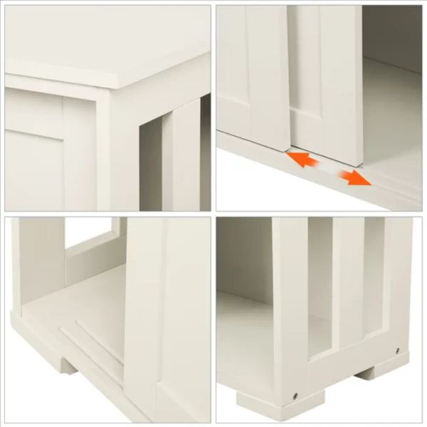 Stackable buffet cabinet featuring sliding doors and antique-style sideboard storage, measuring 42 x 13 x 24.8 inches