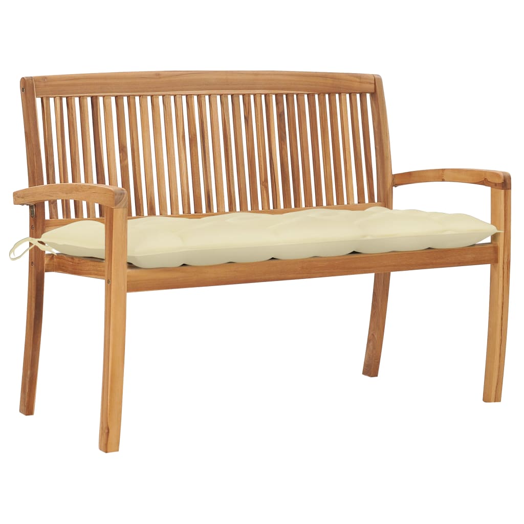 Stacking Patio Bench with Cushion 50.6