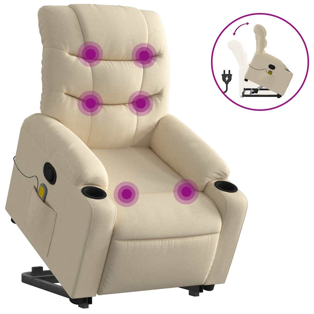 Stand Up Massage Recliner Chair Cream