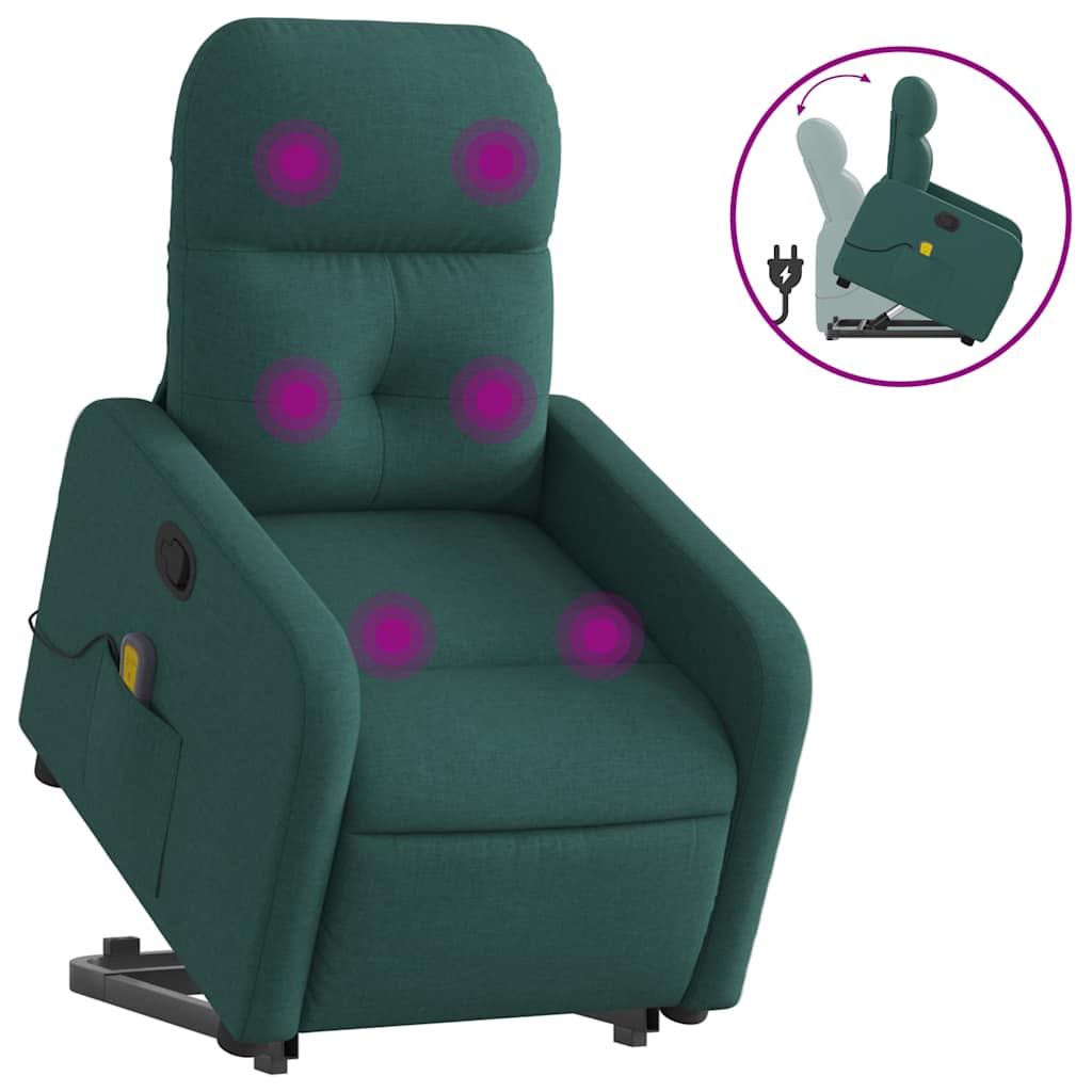 Stand Up Massage Recliner Chair Dark Green