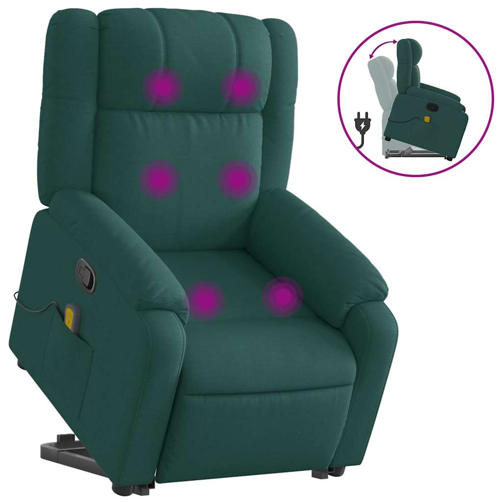 Stand Up Massage Recliner Chair Dark green