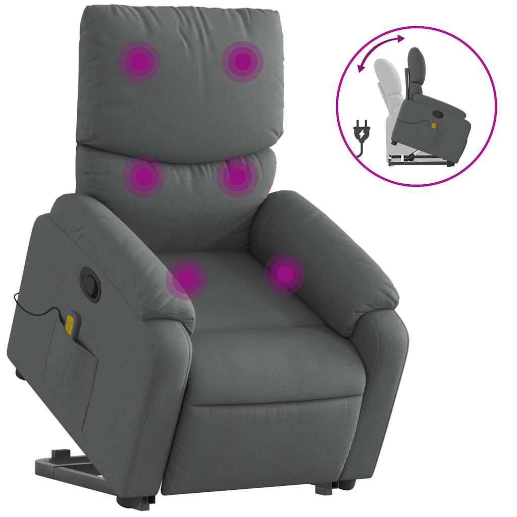 Stand Up Massage Recliner Chair Dark Grey