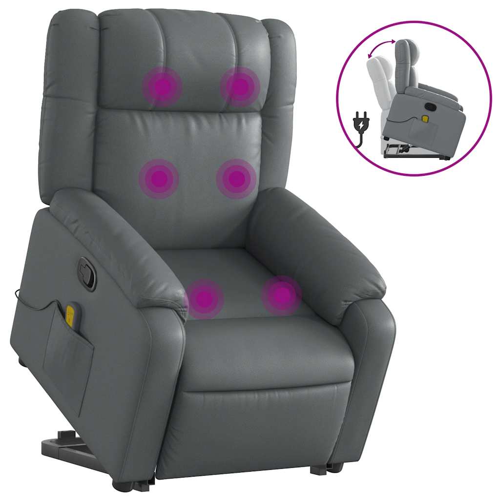 Stand Up Massage Recliner Chair Grey