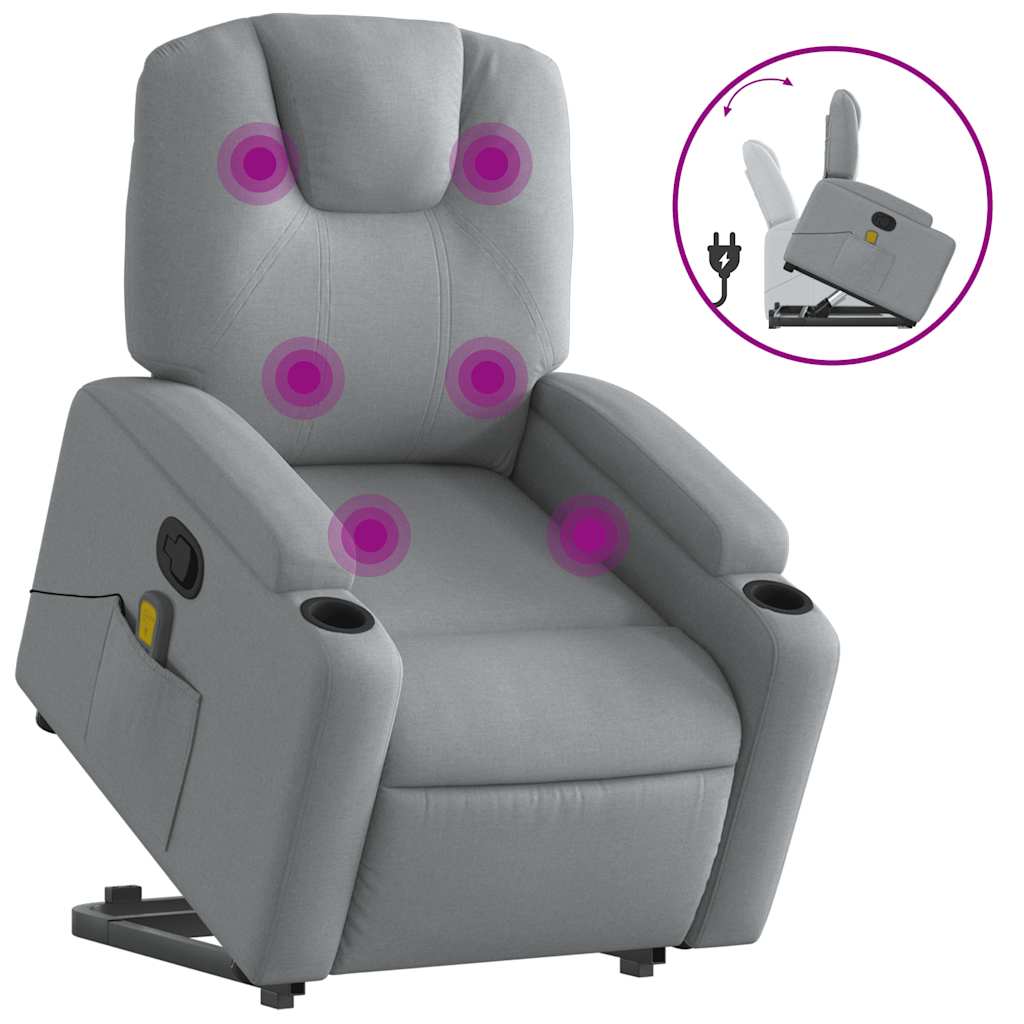 Stand Up Massage Recliner Chair Light Gray