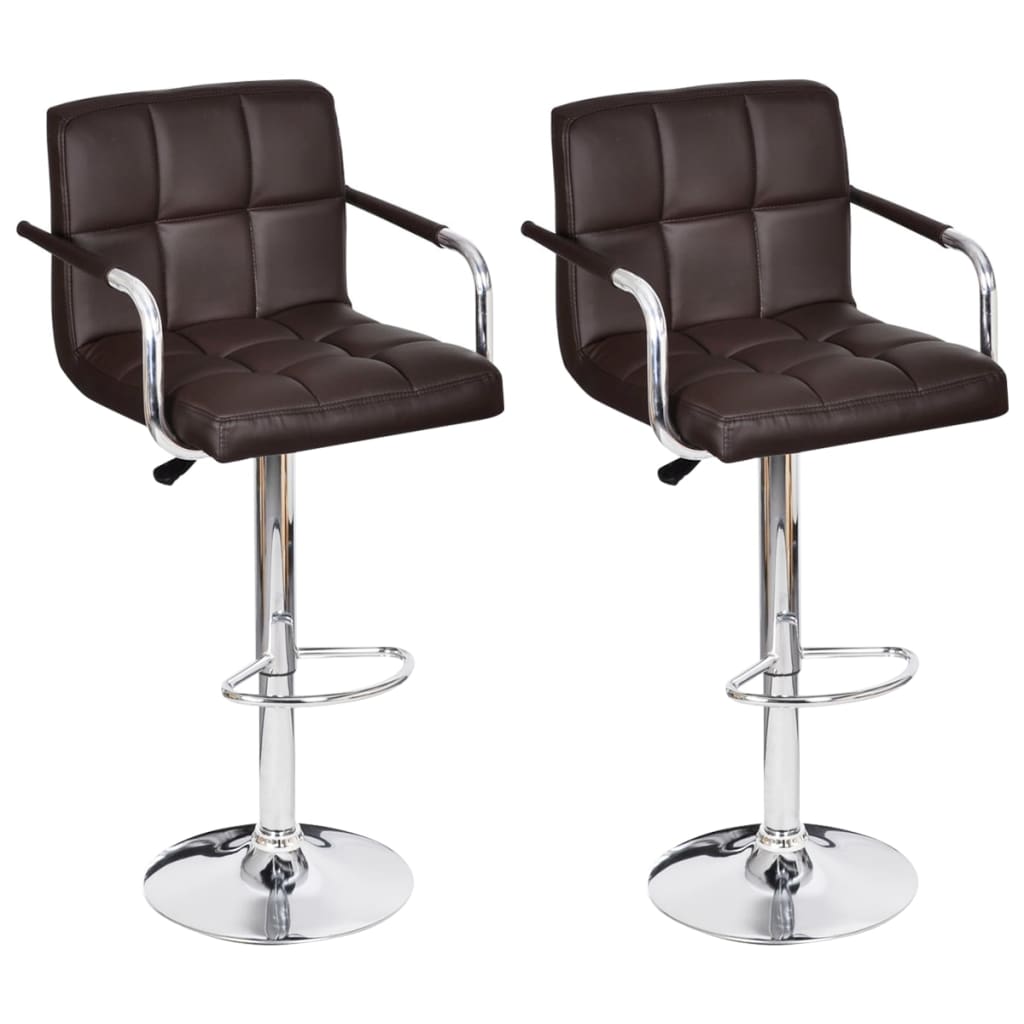Stool Set of 2 Brown