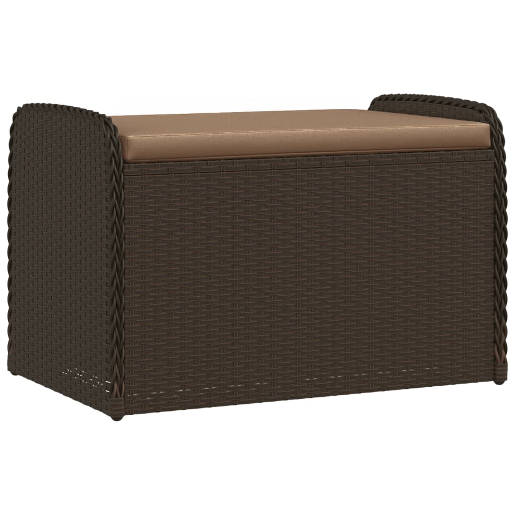 Storage Bench Brown PE Rattan Standard Storage Bench