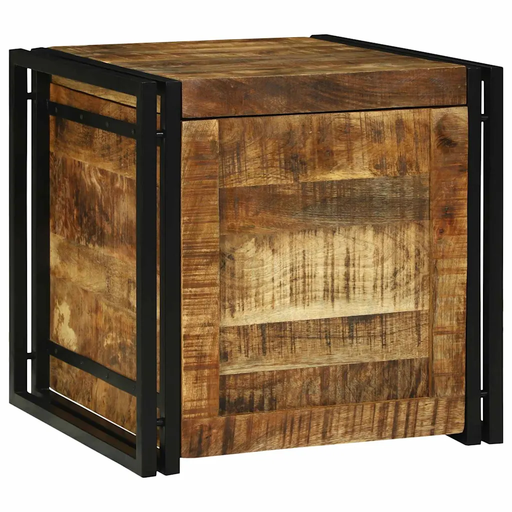 Storage Box 19.69 x 19.69 x 19.69 in Rough Mango Wood