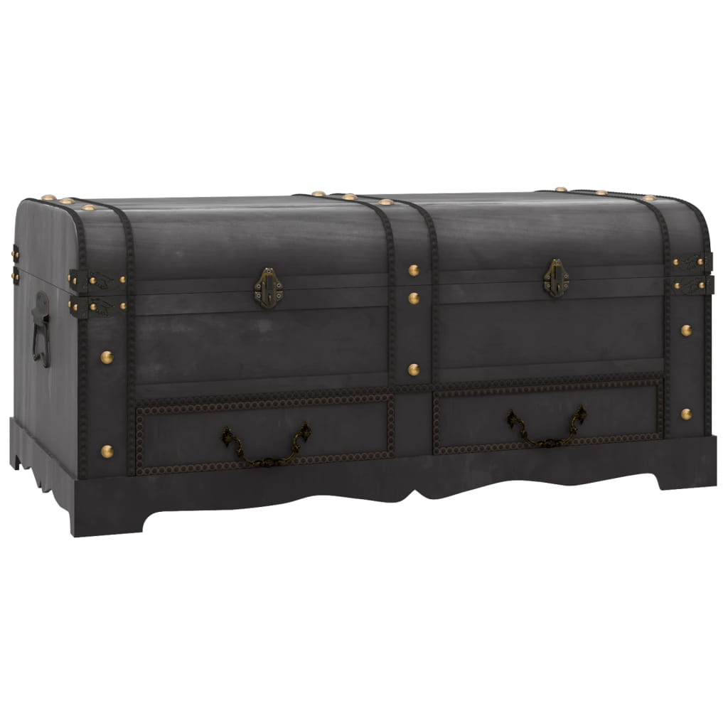 Storage Box Black Plywood Large Storage Box Rectangular