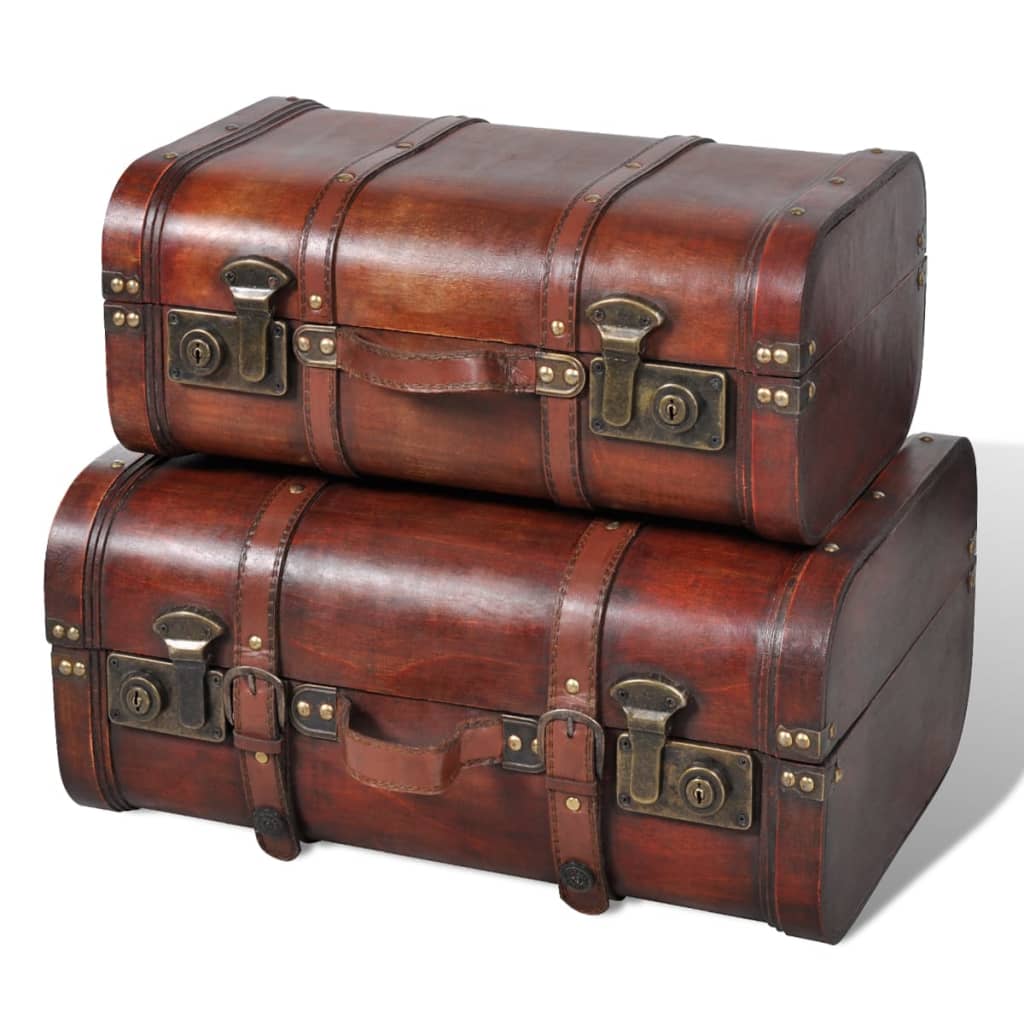 Storage Box Brown Plywood Large and Small Storage Trunk