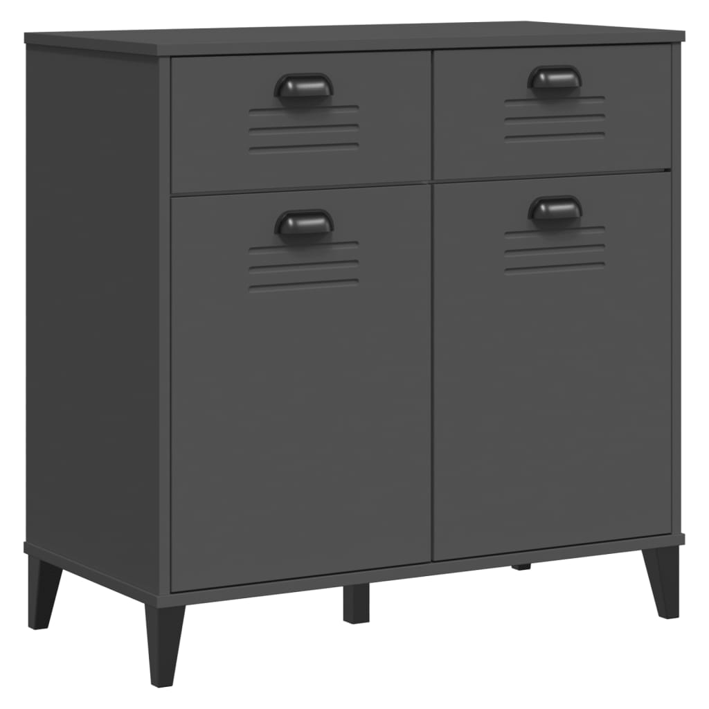 Storage Cabinet Anthracite Grey Engineered Wood, Plastic