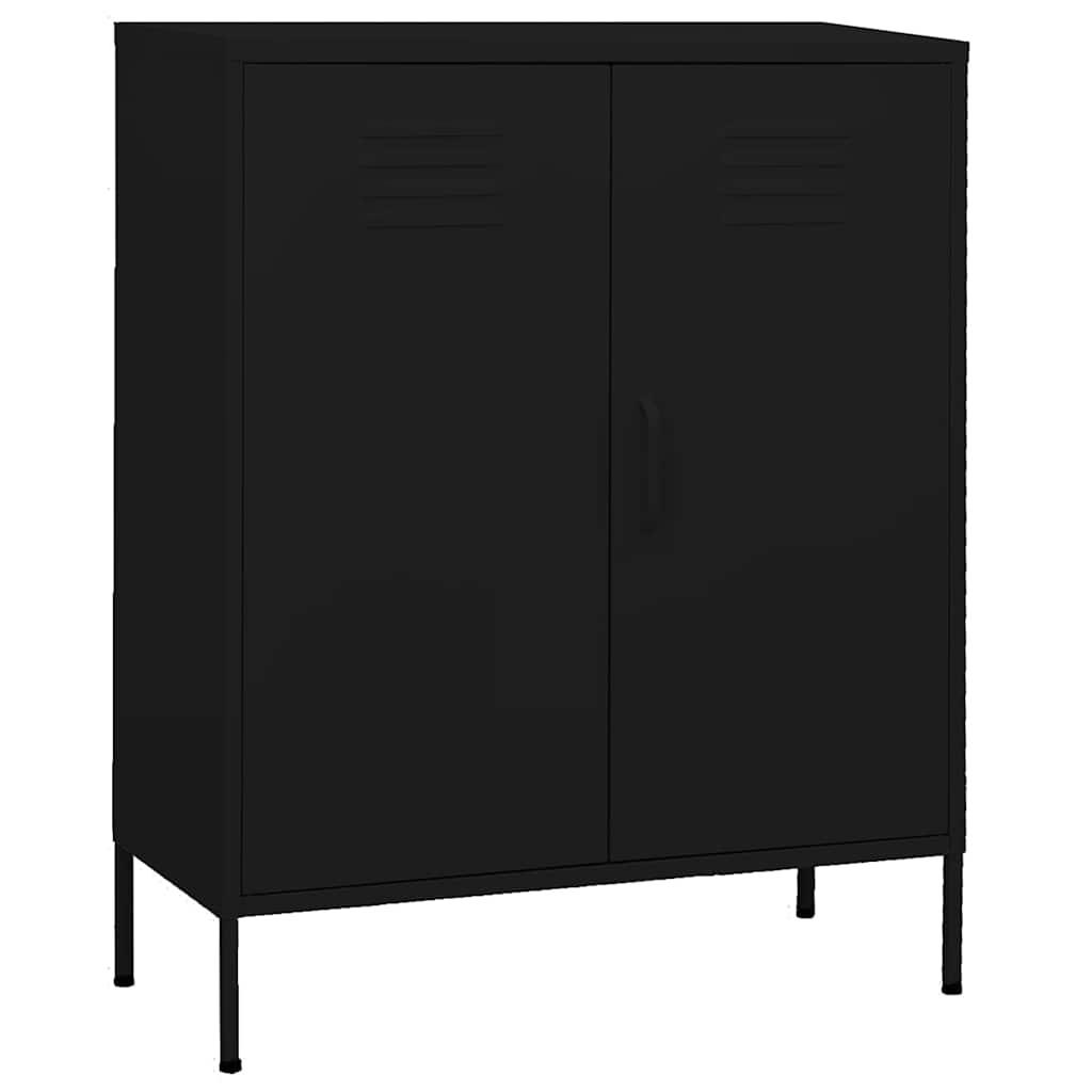 Storage Cabinet Black Steel Medium Height-Adjustable Shelves