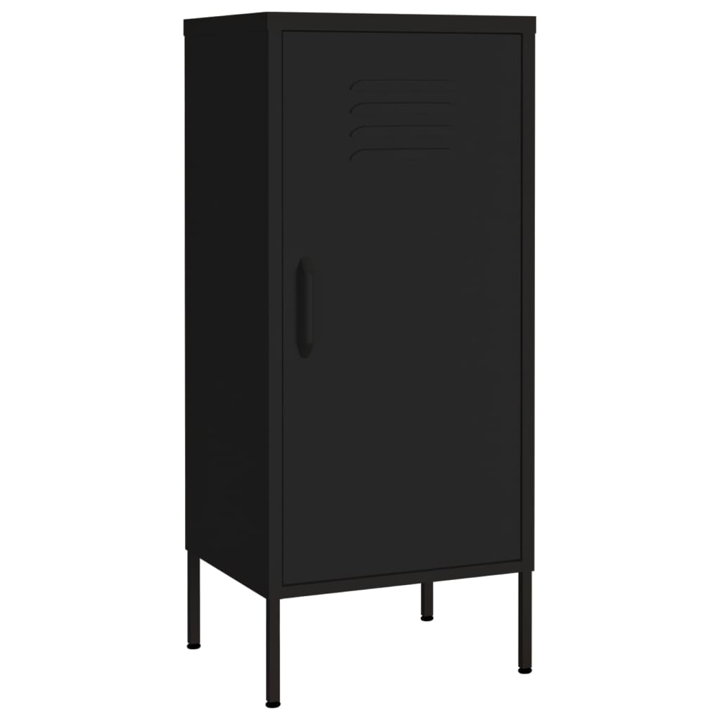 Storage Cabinet Black Steel Medium Storage Cabinet Rectangular