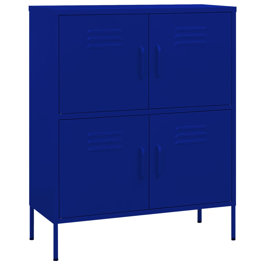 Storage Cabinet Navy Blue Steel Medium Height-Adjustable Shelves