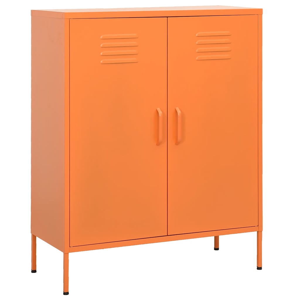 Storage Cabinet Orange Steel Medium Storage Cabinet Rectangular