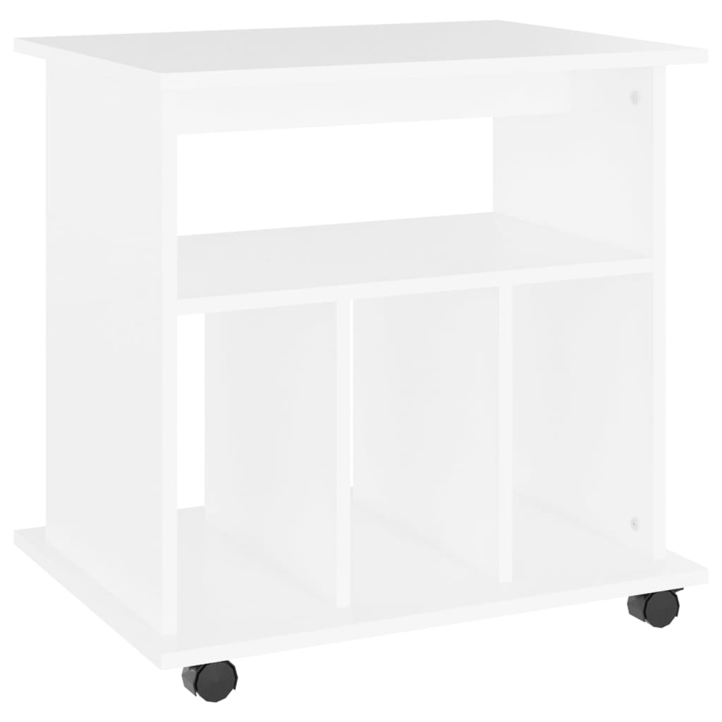 Storage Cabinet White Engineered wood Medium Lockable wheels