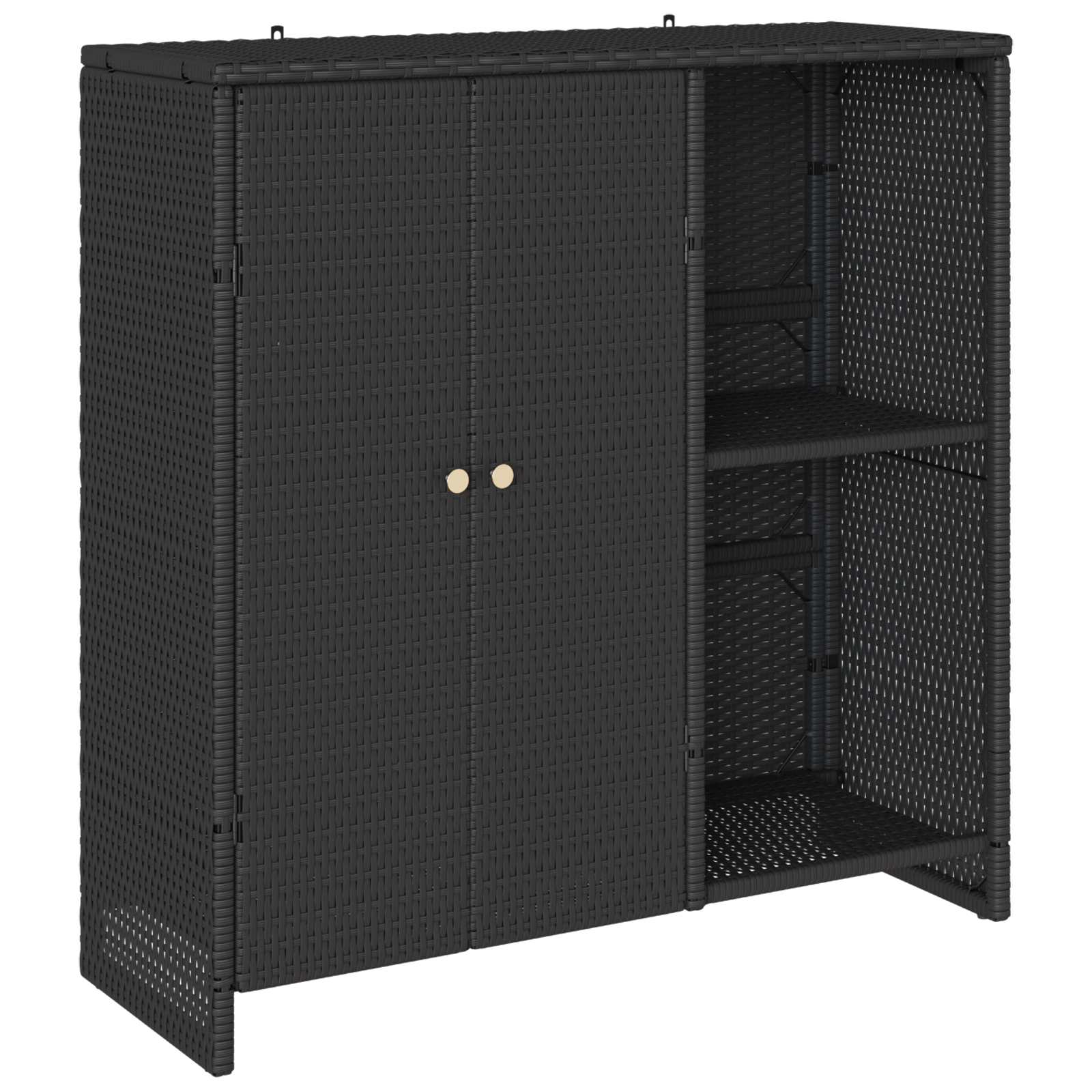 Storage Cabinet with Door Black 39.37 x 14.17 x 40.16 in Rattan