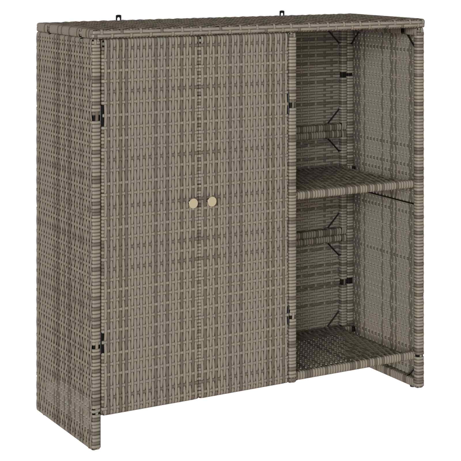 Storage Cabinet with Shelf Grey 39.37 x 14.17 x 40.16 in Rattan