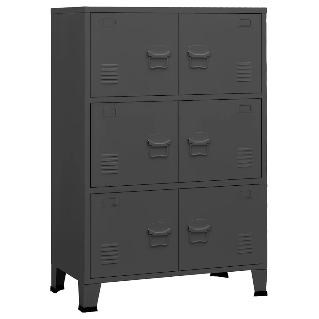 Storage Chest Anthracite Metal Medium Rectangular Industrial