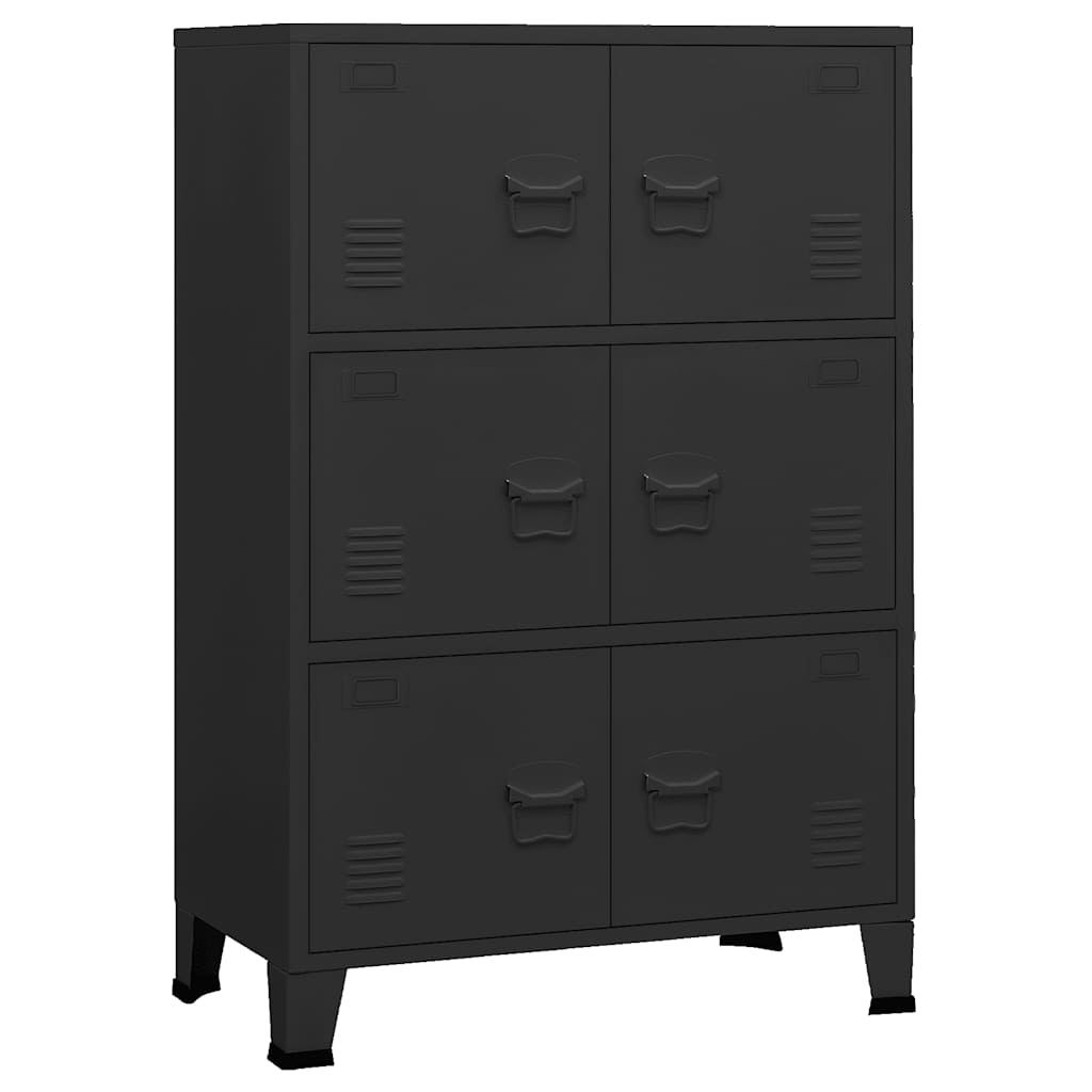 Storage Chest Black Metal 45.3 in Height Storage Chest