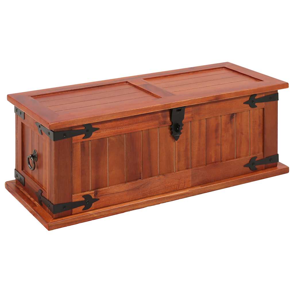 Storage Chest Brown Solid Acacia Wood, MDF 23.6 x 9.8 x 8.7 in