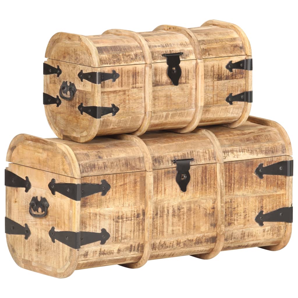 Storage Chest Natural Wood Solid Mango Wood Medium Storage Chest