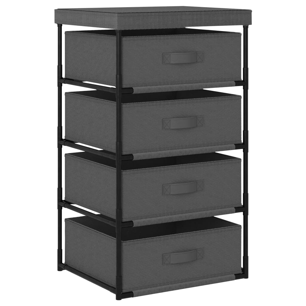 Storage Rack Steel Grey Steel, Fabric (100% Polyester) Medium