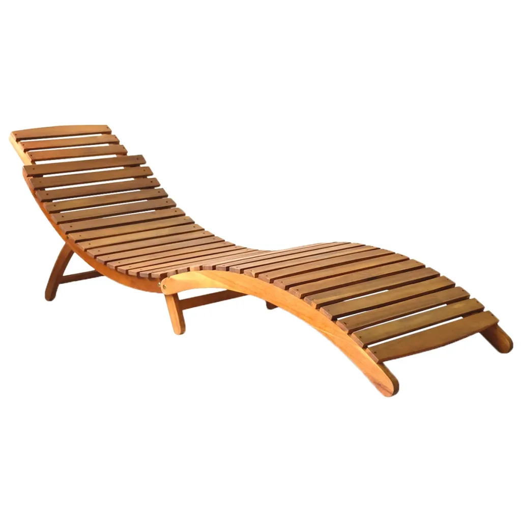 Sun lounger brown 21.65 x 72.44 x 25.20 in Solid Acacia Wood