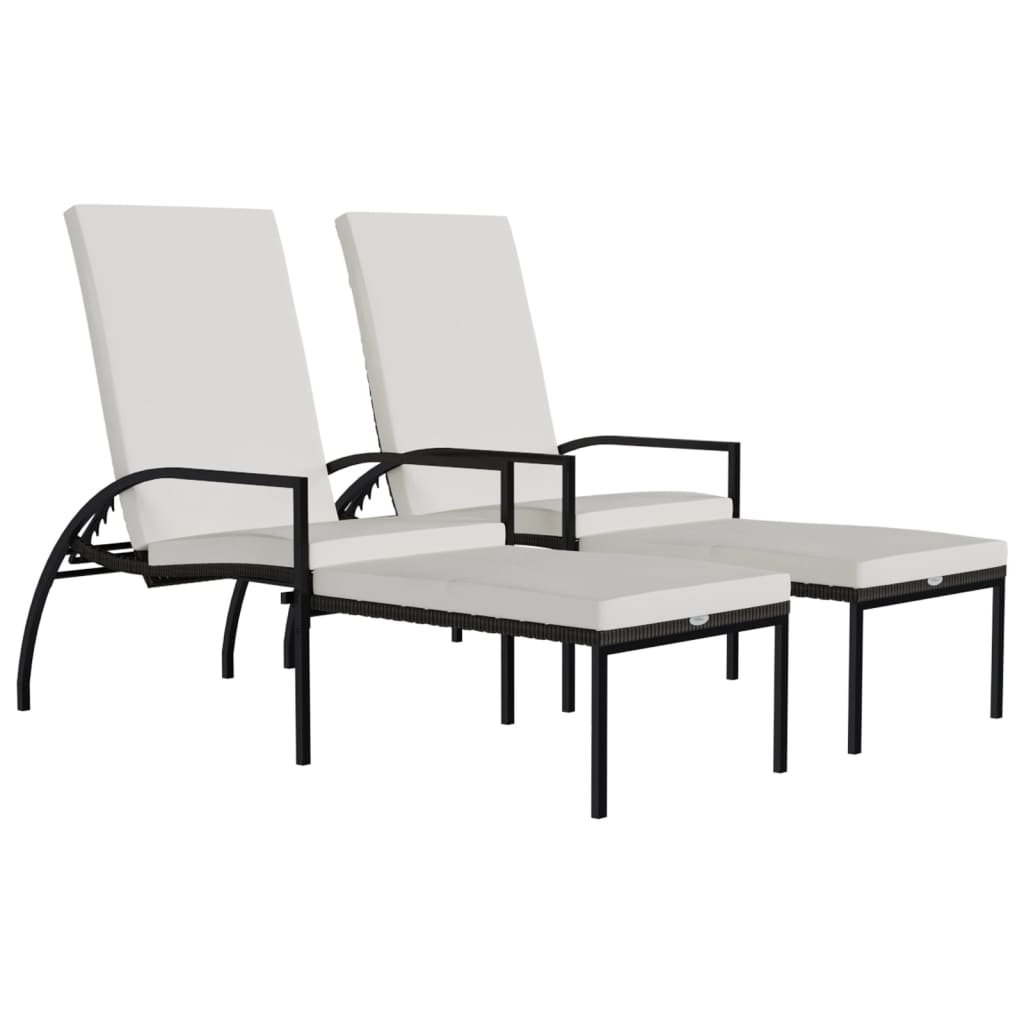 Sun Lounger Brown with Cream white cushion